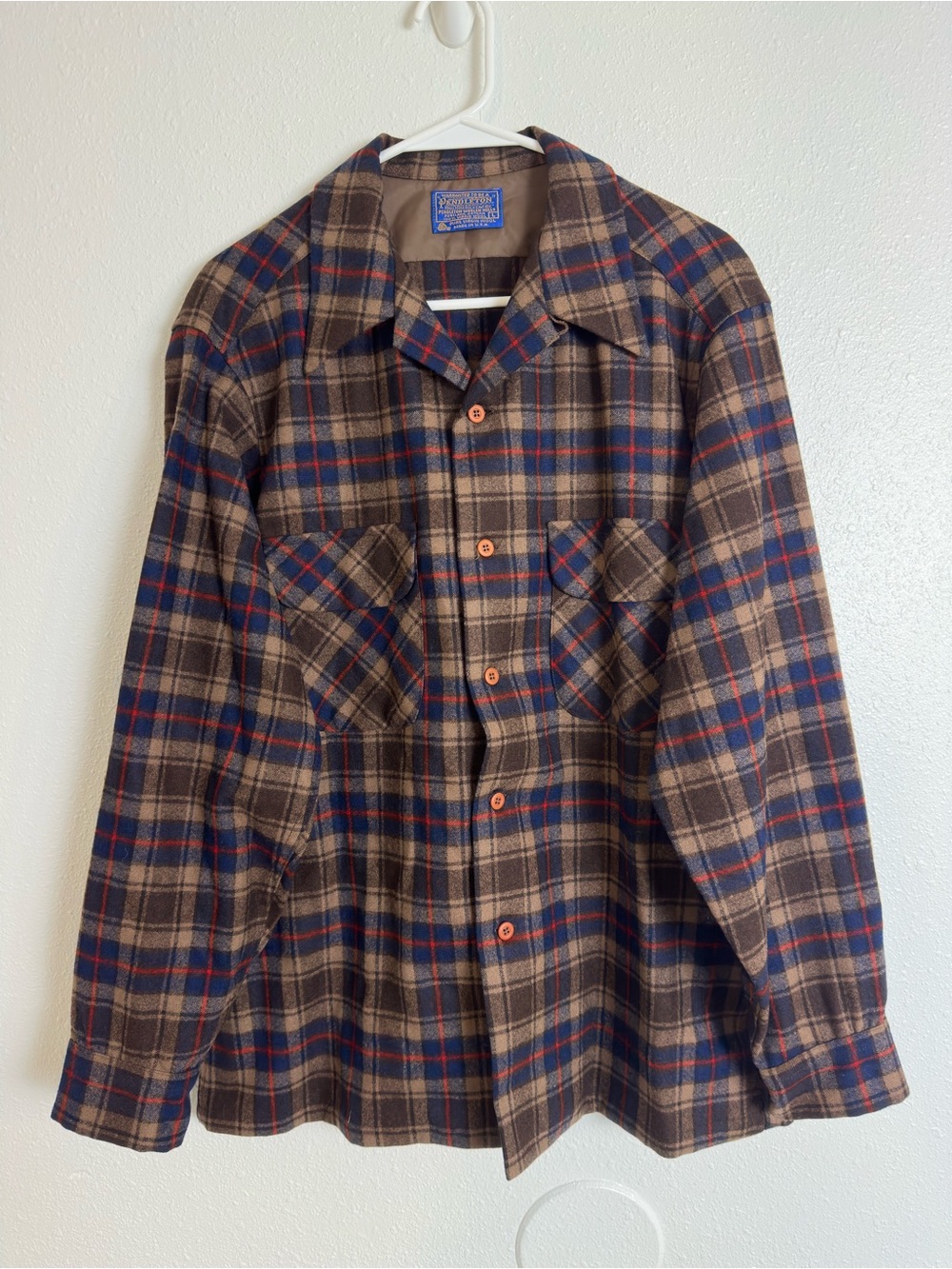 Pendleton vintage 60’s plaid wool board button down shirt